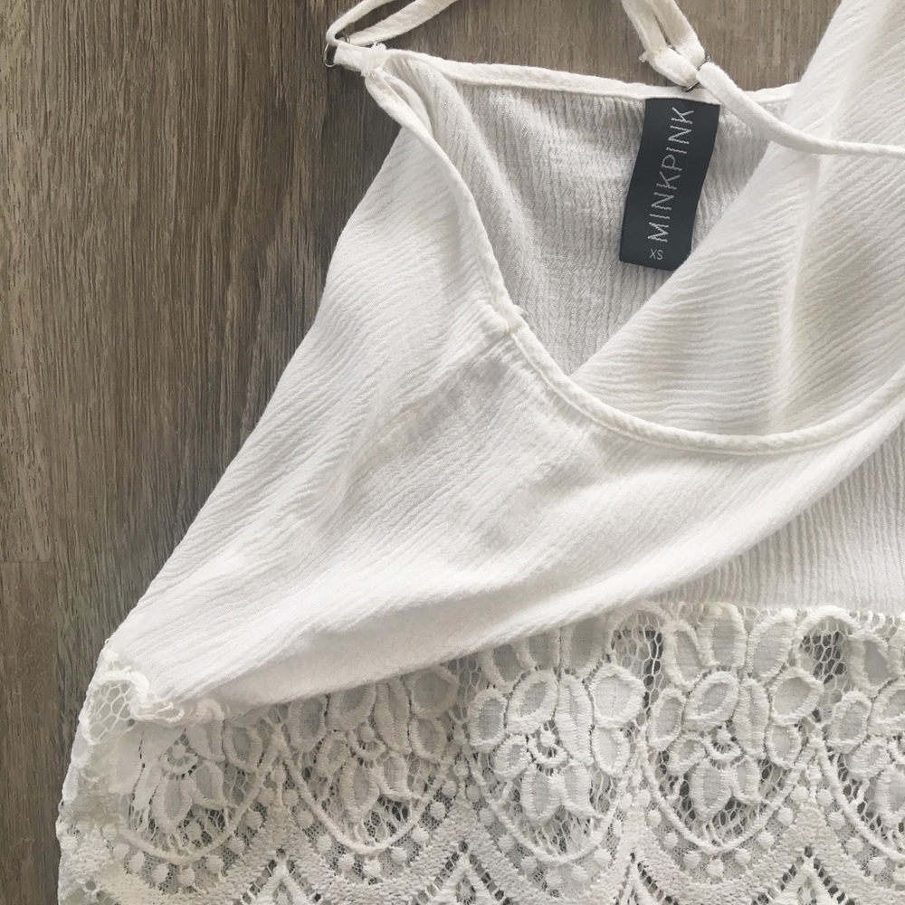 White lace crop top tank from Minkpink
